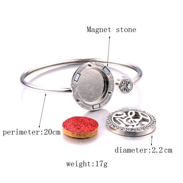 Aromatherapy Diffuser Bracelet – Silver-Plated Zodiac Design for Essential Oils - Image 3