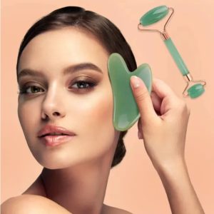 2PCS Gua Sha Massage Stone โ Facial Lifting & Sculpting Scraper Set
