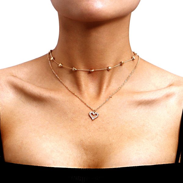 Double-Layer Heart Pendant Necklace – Minimalist Love-Inspired Jewelry - Image 5