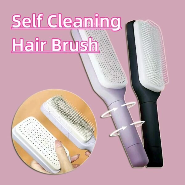 Self-Cleaning Hairbrush – Easy Twist-to-Clean Design