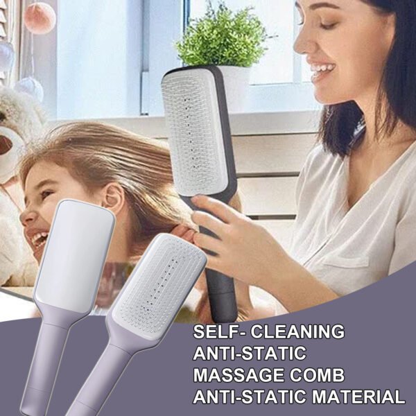 Self-Cleaning Hairbrush – Easy Twist-to-Clean Design - Image 5
