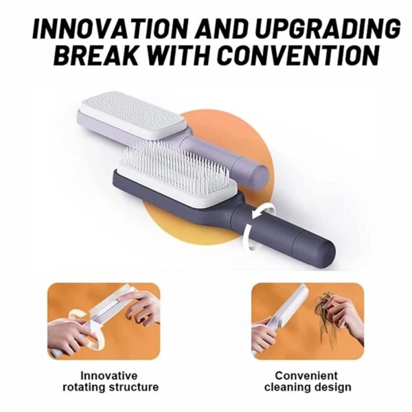 Self-Cleaning Hairbrush – Easy Twist-to-Clean Design - Image 8